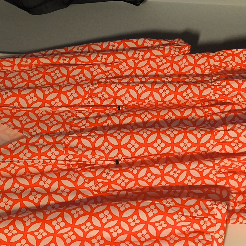 Ladies Oversized Orange & Cream Top